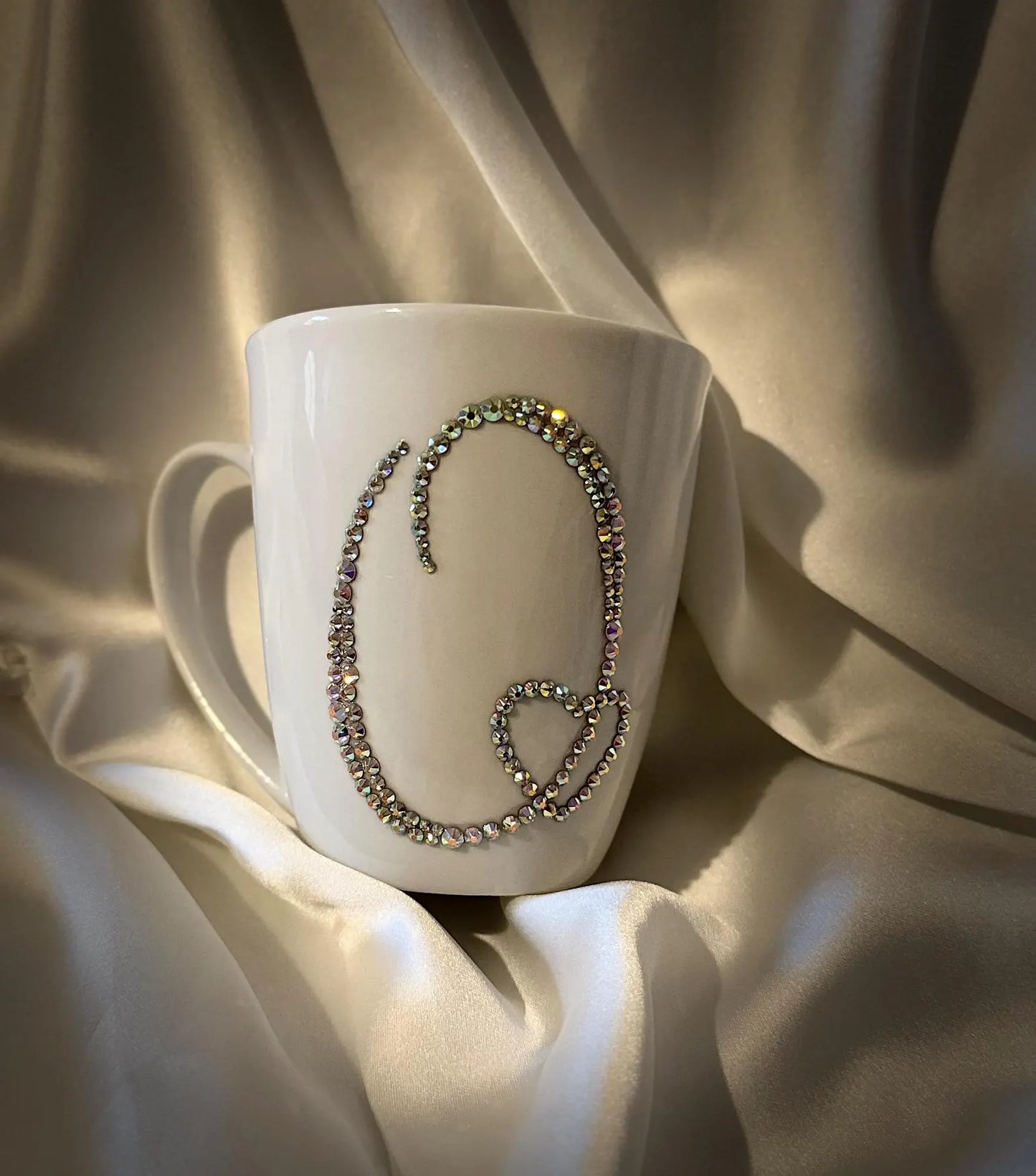 Personalized Mug with Rhinestone Crystals - Calligraphy Style